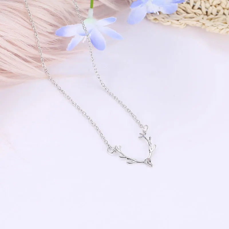 2026 Woozu Vintage Little Antler Deer Head Elk Necklace Cute Pendant Necklace For Mother's Day Gift Charms Choker Jewelry