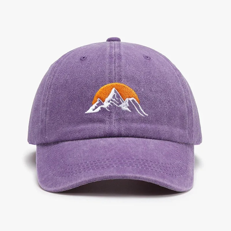 1pc Unisex Embroidered Sunset Baseball Hat,washed Adjustable Outdoor Casual Sport Trucker Hat,Suitable for Daily Wear,commute