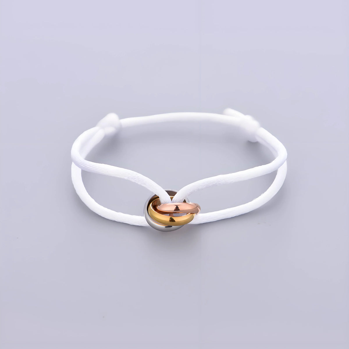 Trinity Bracelet Stainless Steel Circle Women's Bracelet Different Colors of Rope Classic Popular Tricolor GradientJewelry