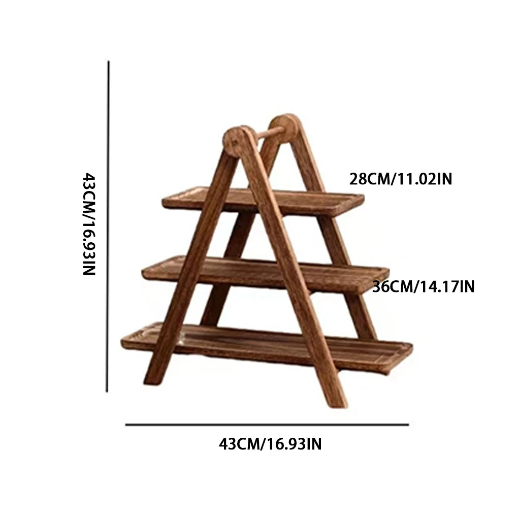 3 Tier Wooden Tray Wood Tiered Tray Decor Cake Stand Farmhouse Tiered Tray Party Serving Dishes And Platters Trays