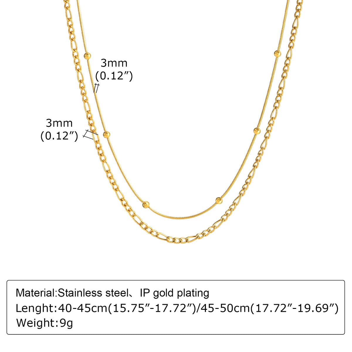 Women's Fashion Rugby Beads Chain Chokers Necklaces, Gold Color Stainless Steel Collar Necklace Gifts Jewelry To Girls Lover