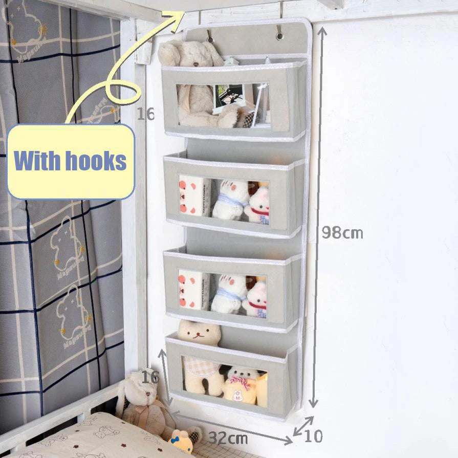 For Student Dormitory Home Use Dorm Bed Hook Hanging Storage Bag No Drill Under Bed Headboard Organizer Bedroom Bedside Rack