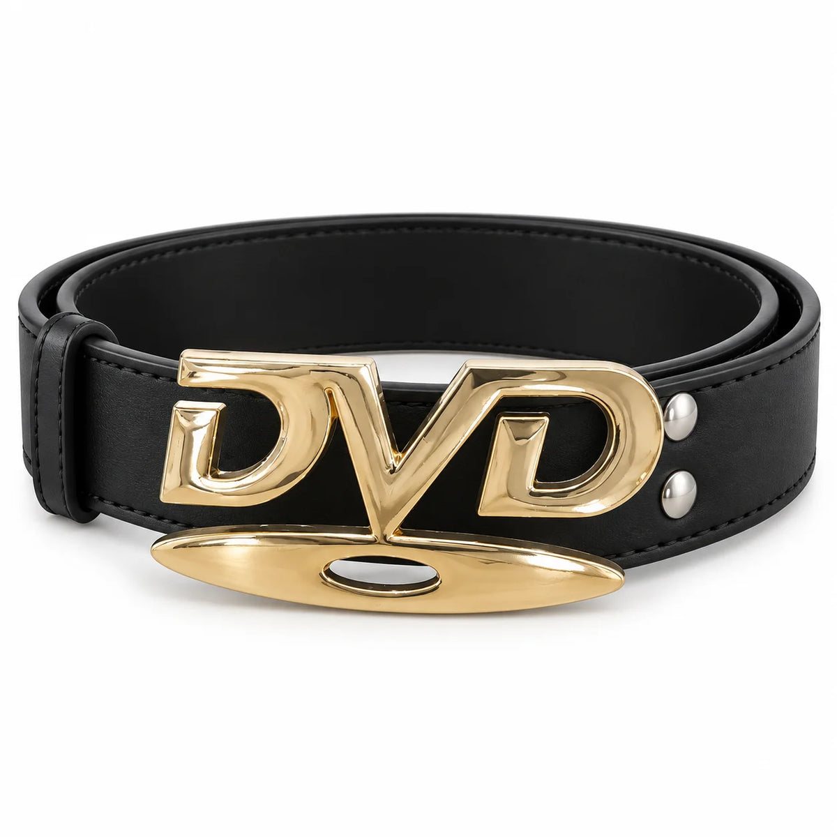 Unisex Nostalgic Design DVD Buckle Belt Men Women Decoration Paired with Jeans Waist Straps Belt Versatile Design Sense Belt