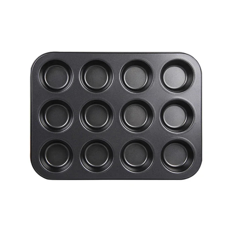 6/12 Cup Square Cupcake Baking Pan Easy To Clean Cupcake Mold Muffin Baking Pan Carbon Steel Baking Pan Non-stick Baking Pan