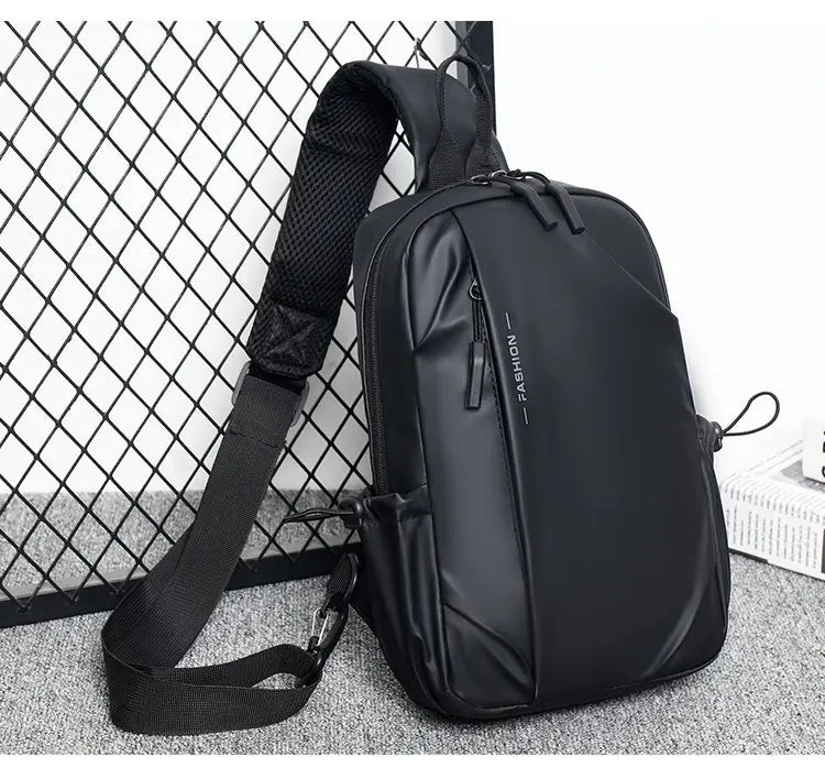 Large Capacity Fashion Waterproof Men's Crossbody Bag Casual Travel Leisure Ladies Single Shoulder Slant Bag Chest Bag