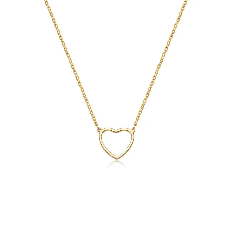 New Simple Stainless Steel Love Heart Pendant Necklace for Women Fashion Geometric Clavicle Chain Necklaces Party Jewelry Gifts