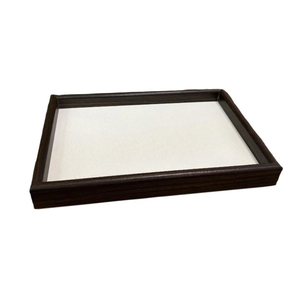 Light Luxury Wooden Rectangular Storage Tray Large Capacity Decorative Jewelry Display Trays Space Saving Cosmetic Holder Vanity