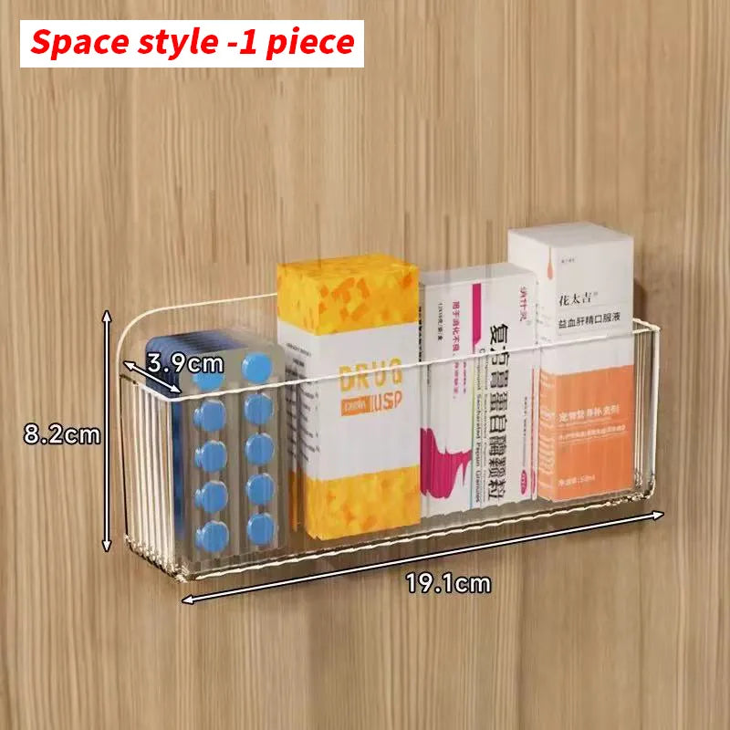 1 piece - Multi functional wall mounted storage box - suitable for storing daily medicines, cosmetics, lipstick, etc