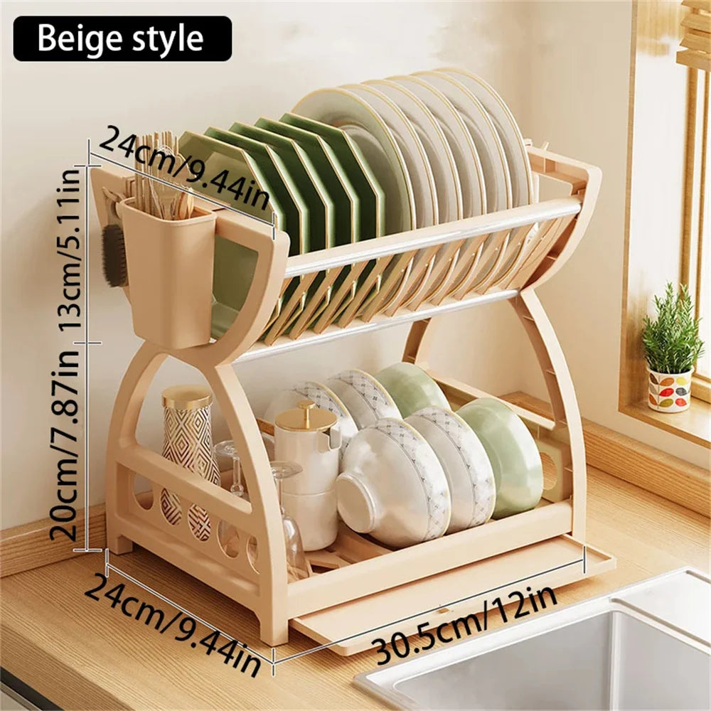 Kitchen Storage Rack, Bowl And Dish Storage Rack, Drain Rack, Household Multifunctional Bowl And Chopstick Rack Storage Box 