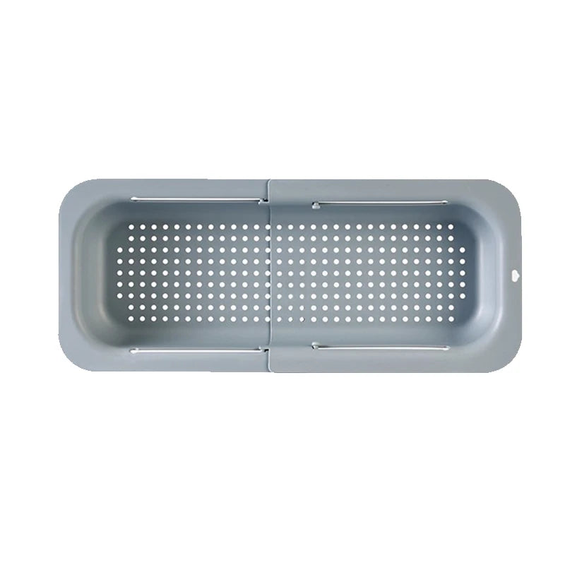 Extendable Over The Sink Colander Strainer Basket for Washing Vegetables Fruits Draining Pasta Drying Dishes Home Kitchen Tool
