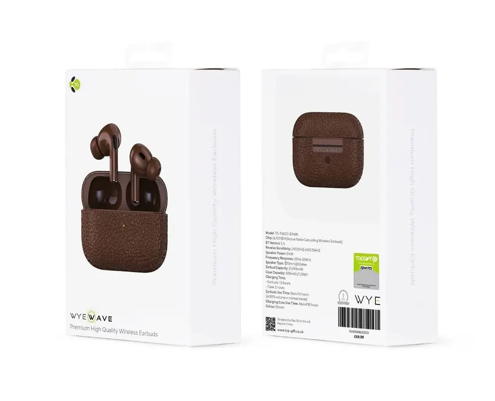 WYEWAVE Premium High Quality Wireless Earbuds With ANC - Brown - Image #2