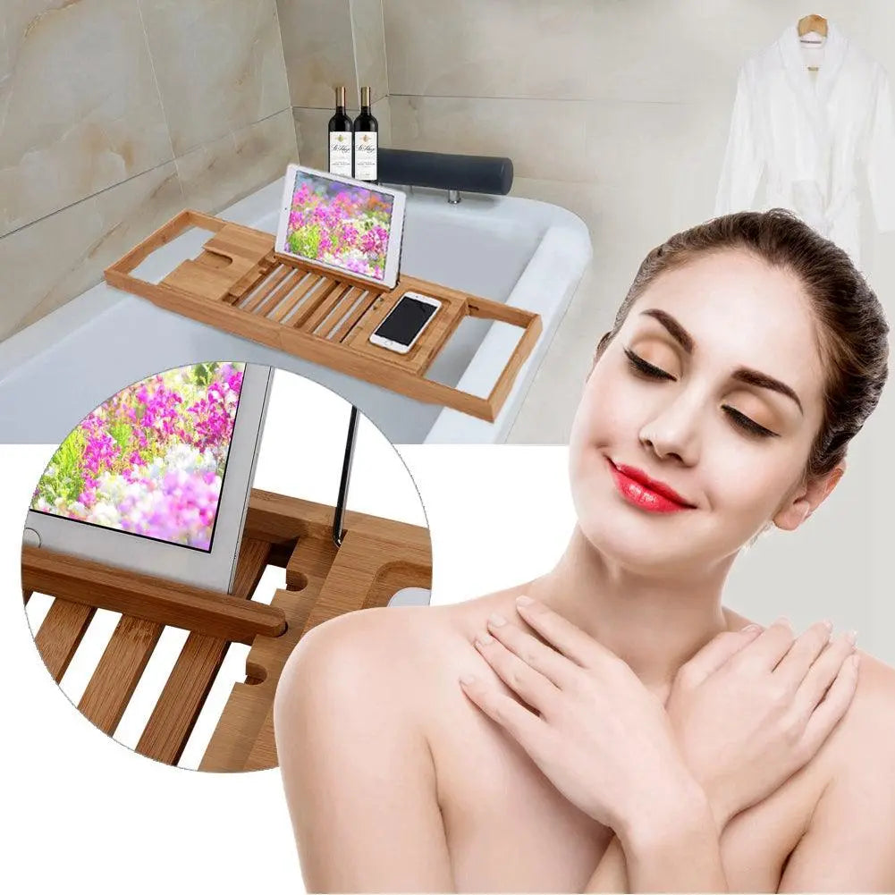 Bamboo Bathtub Rack Shelf Appliance  Lastricks.