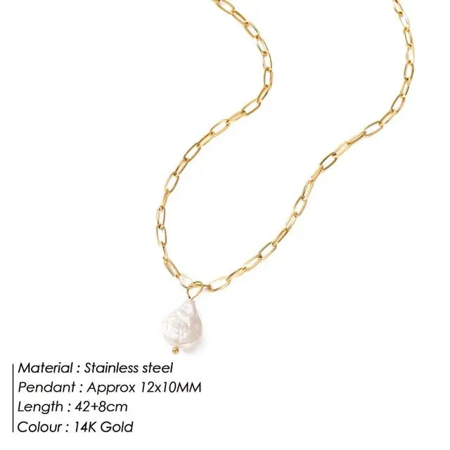 (Manco) Pearl Stainless Steel Necklace - Image #8