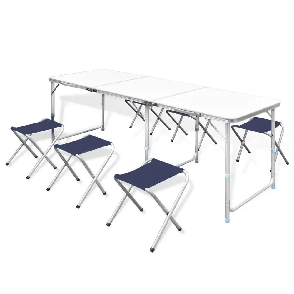 Foldable Camping Table Height Adjustable Aluminium 120 x 60 cm - Image #6