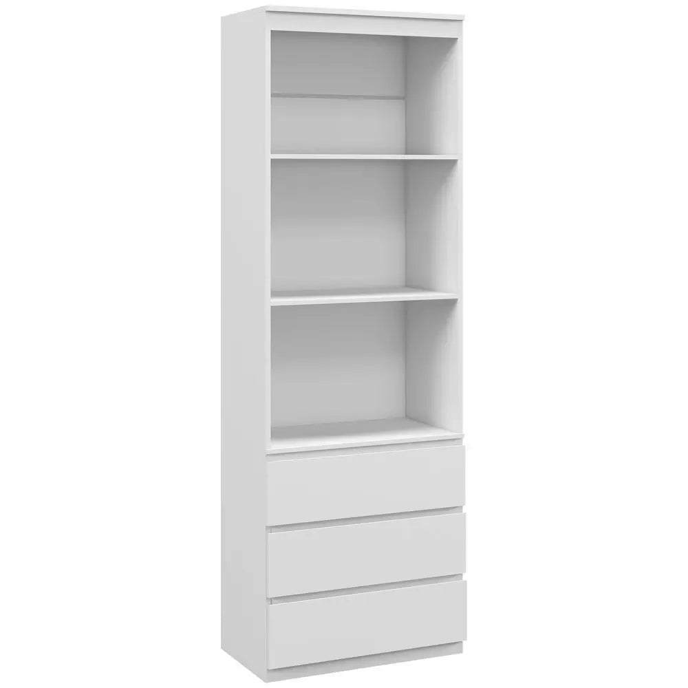 HOMCOM 180cm Tall Bookshelf Free Standing Storage Shelf Unit with Storage White - Image #1