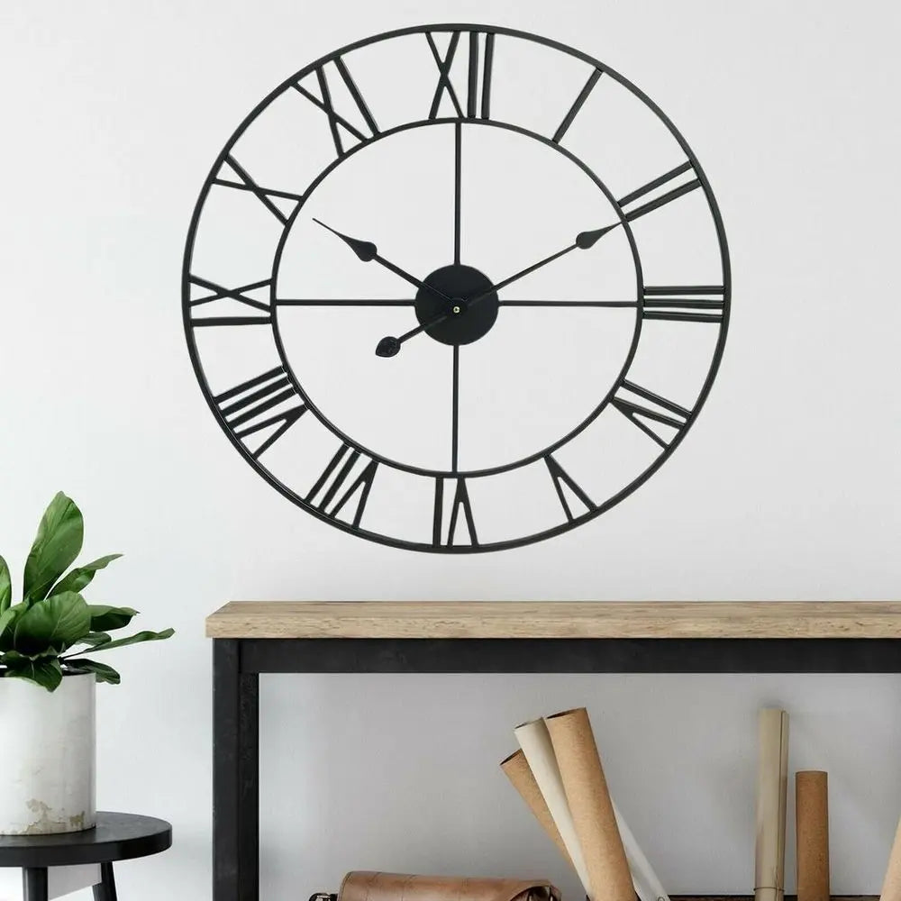 40CM ROMAN METAL CLOCK BLACK - Image #3