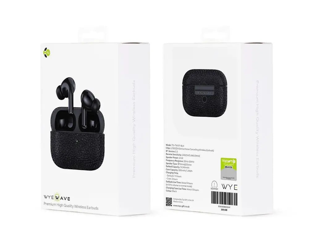 WYEWAVE Premium High Quality Wireless Earbuds With ANC - Black - Image #3