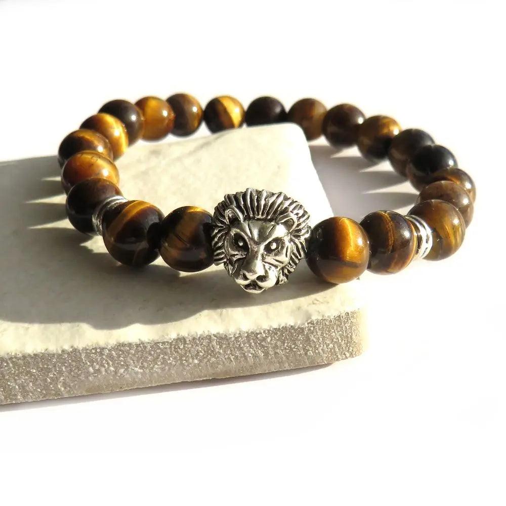 Men's Tigers Eye Lion Bracelet - Image #1