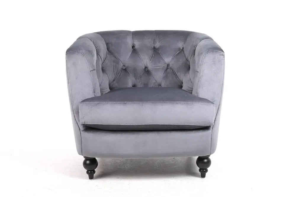 86CM LEAD COLOUR VELVET ARMCHAIR - Image #1