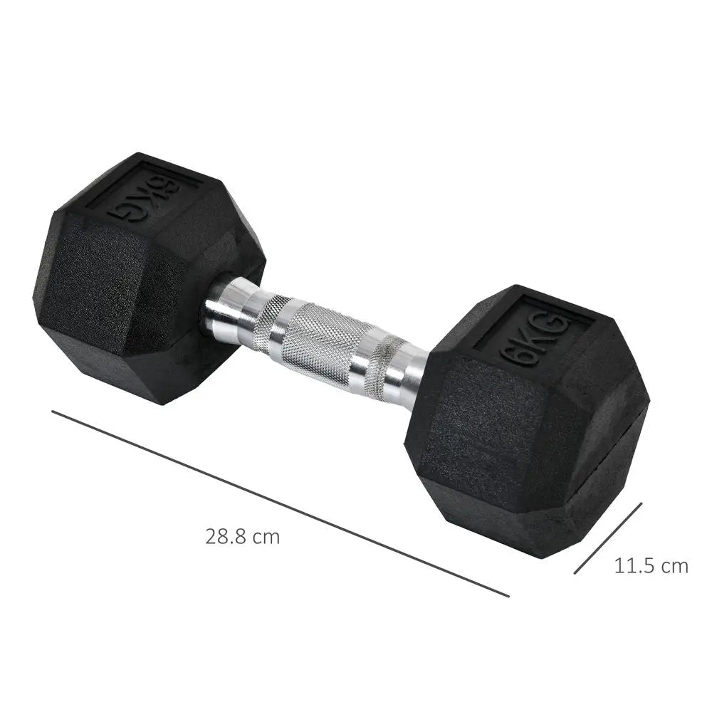 Hexagonal Dumbbells Kit Weight Lifting Exercise for Home Fitness 2x6kg HOMCOM - Image #3