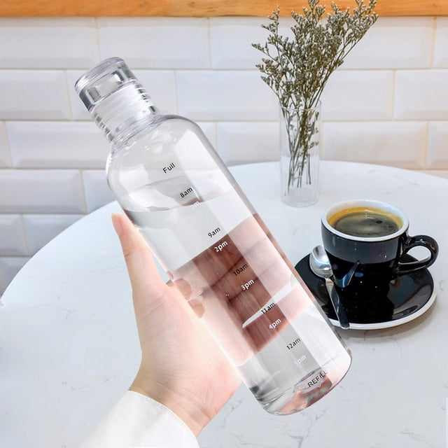 Straw Water Bottle with Time Marker kitchen  Lastricks | London.