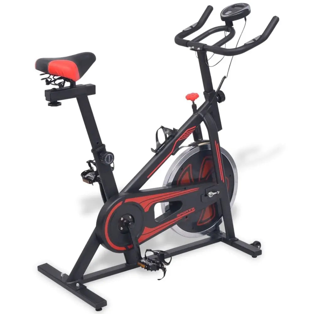 vidaXL Exercise Training Bike with Pulse Sensors White and Red - Image #6