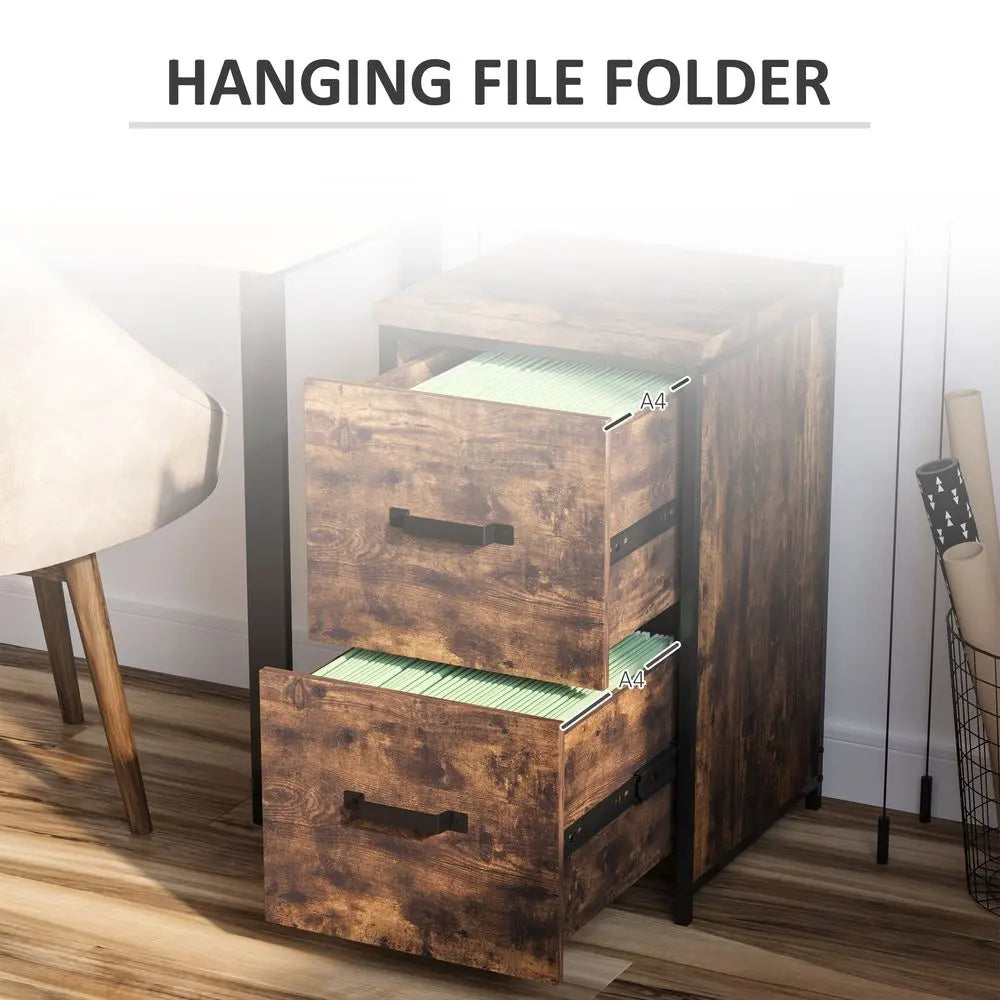 70cm Vertical Office Filing Cabinet w/ 2 Drawer, Hanging File Folder Vinsetto - Image #7