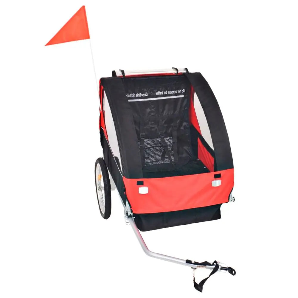 vidaXL Bike Trailer Red and Black 30 kg - Image #2