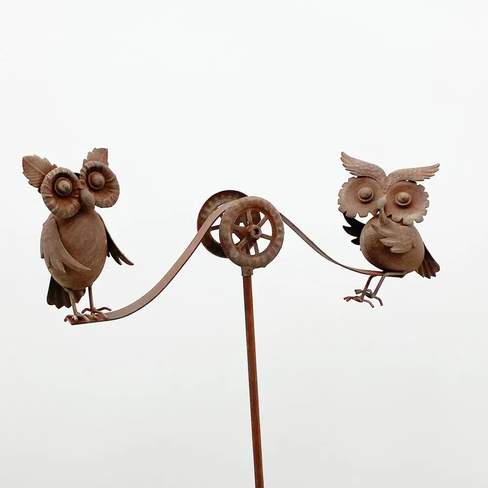 25" METAL OWL BALANCING GARDEN STAKE - Image #2