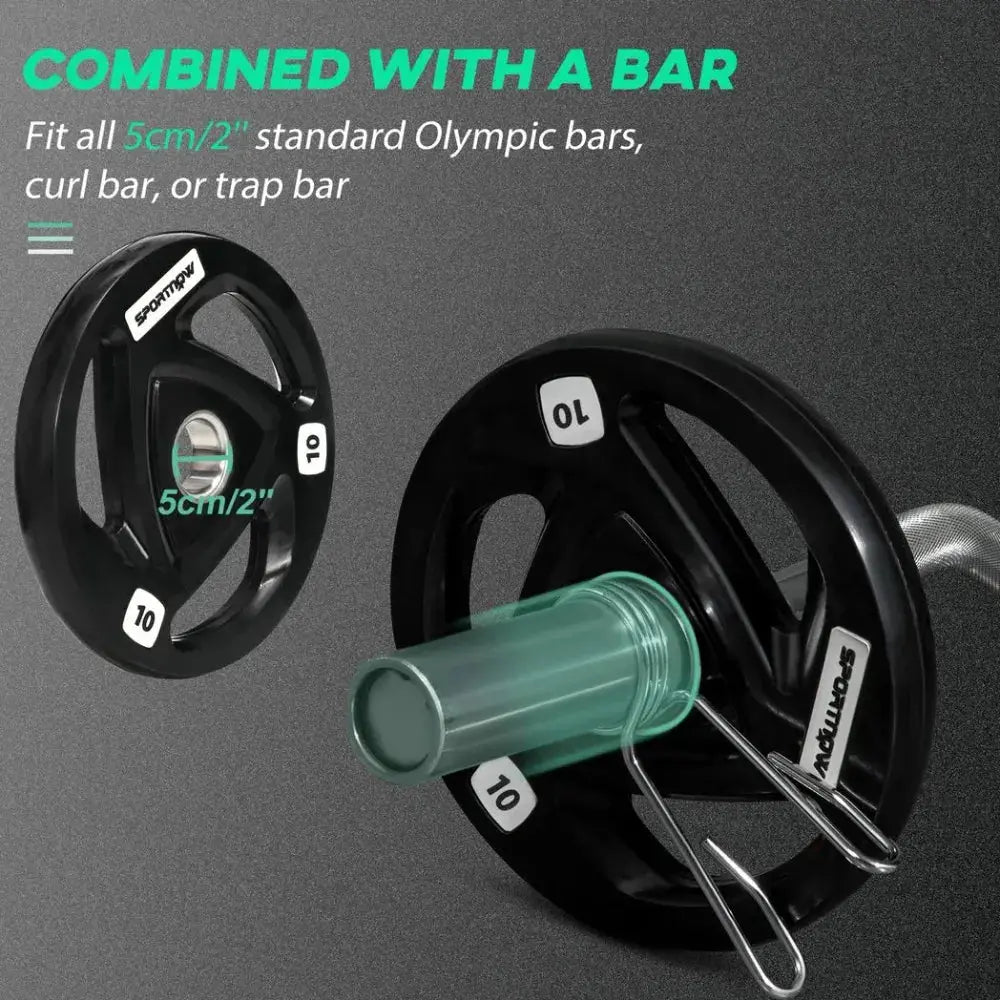 Olympic Weight Plates, Tri-Grip Barbell Weights Set with 2'' Holes, 2 x 10kg - Image #6