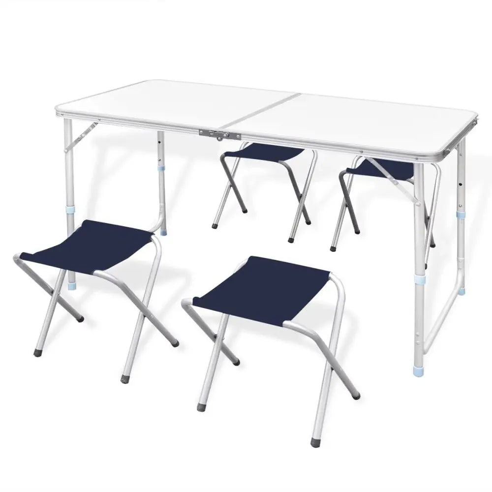 Foldable Camping Table Height Adjustable Aluminium 120 x 60 cm - Image #8