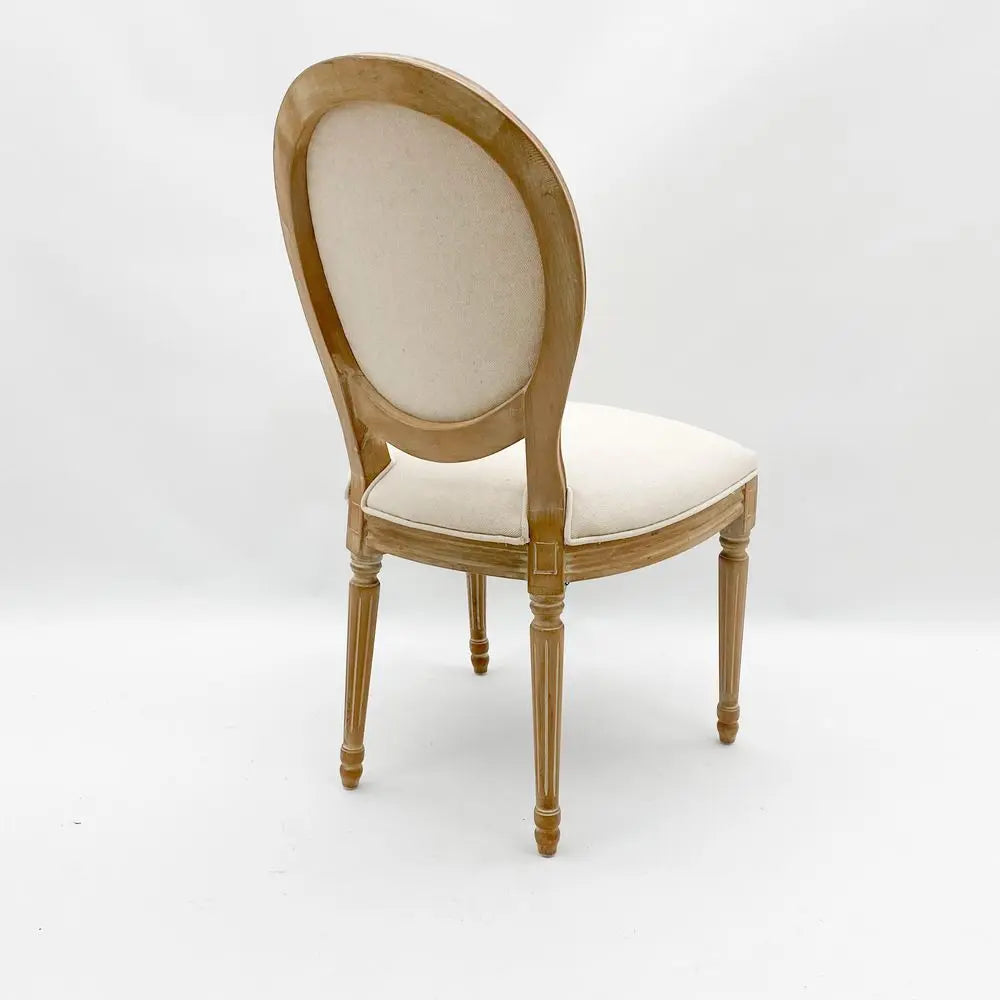 94CM CREAM LINEN FABRIC LOUIS ARMCHAIR - Image #2