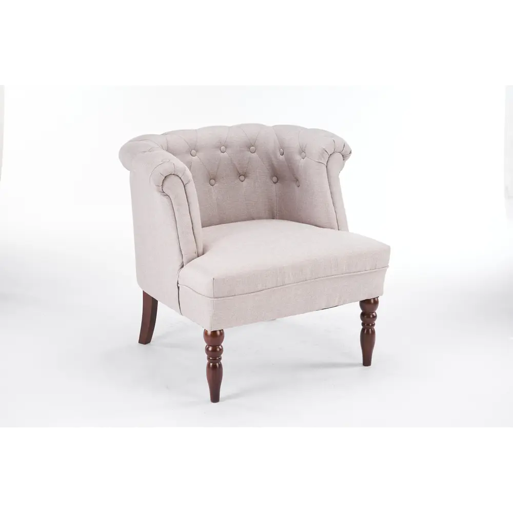 77CM CREAM LINEN ARM CHAIR - Image #4