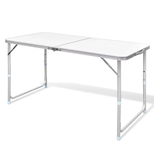 Foldable Camping Table Height Adjustable Aluminium 120 x 60 cm - Image #1