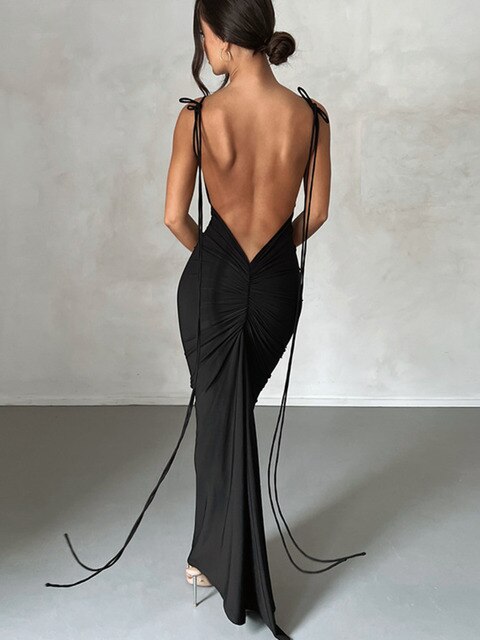 Backless Wrap Hip Long Sling Dress woman  Lastricks | London.