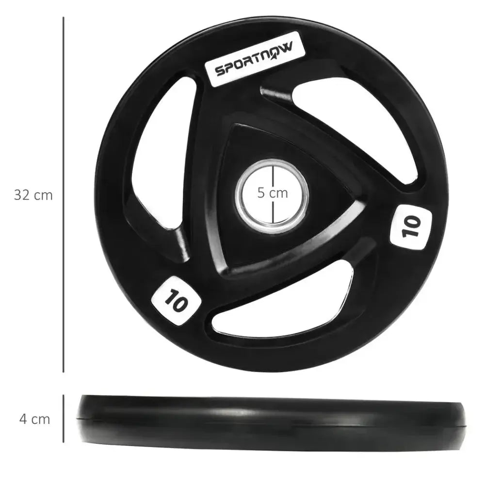 Olympic Weight Plates, Tri-Grip Barbell Weights Set with 2'' Holes, 2 x 10kg - Image #4