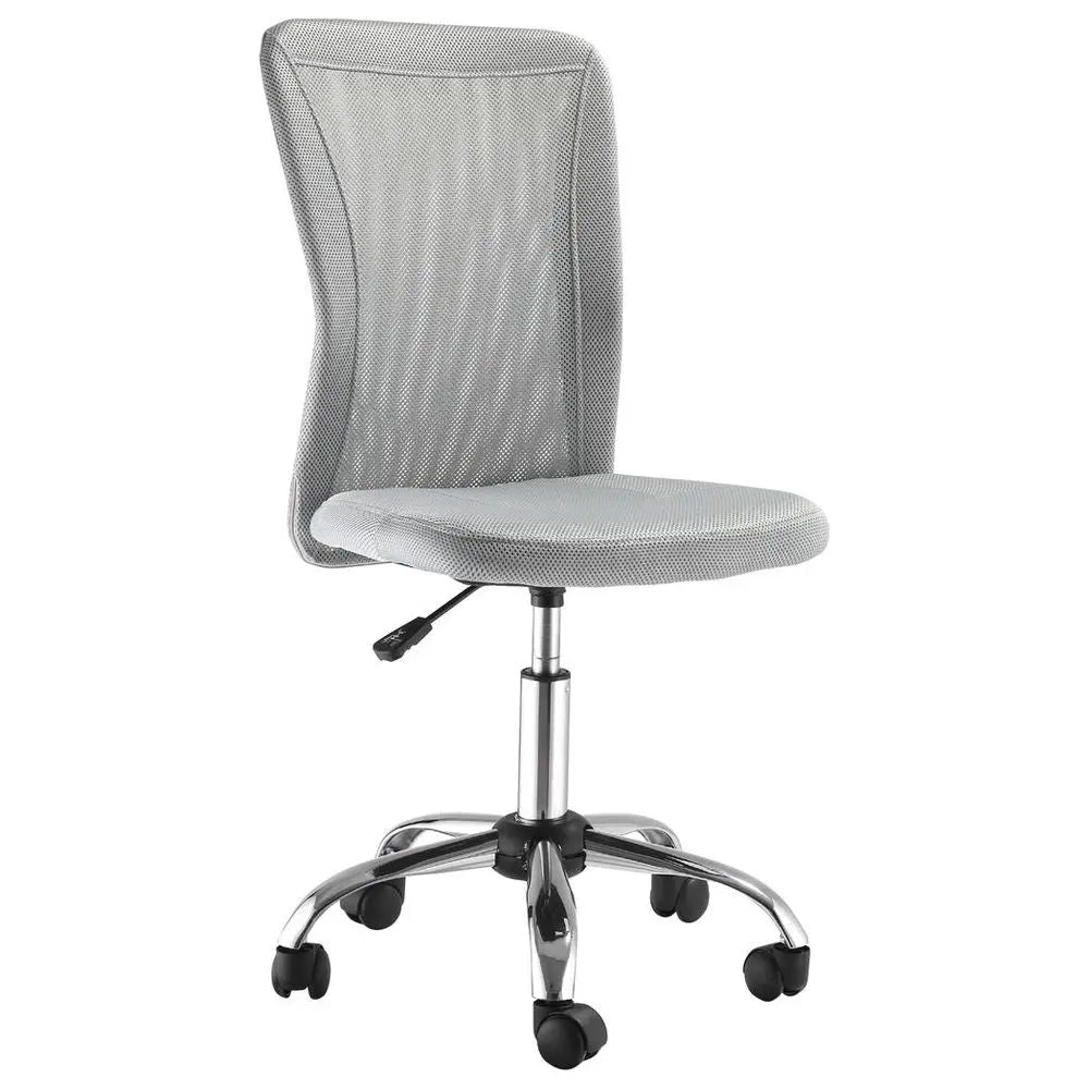 Armless Office Chair Ergonomic Padded Height Adjustable Mesh Back 5 Wheels - Image #2