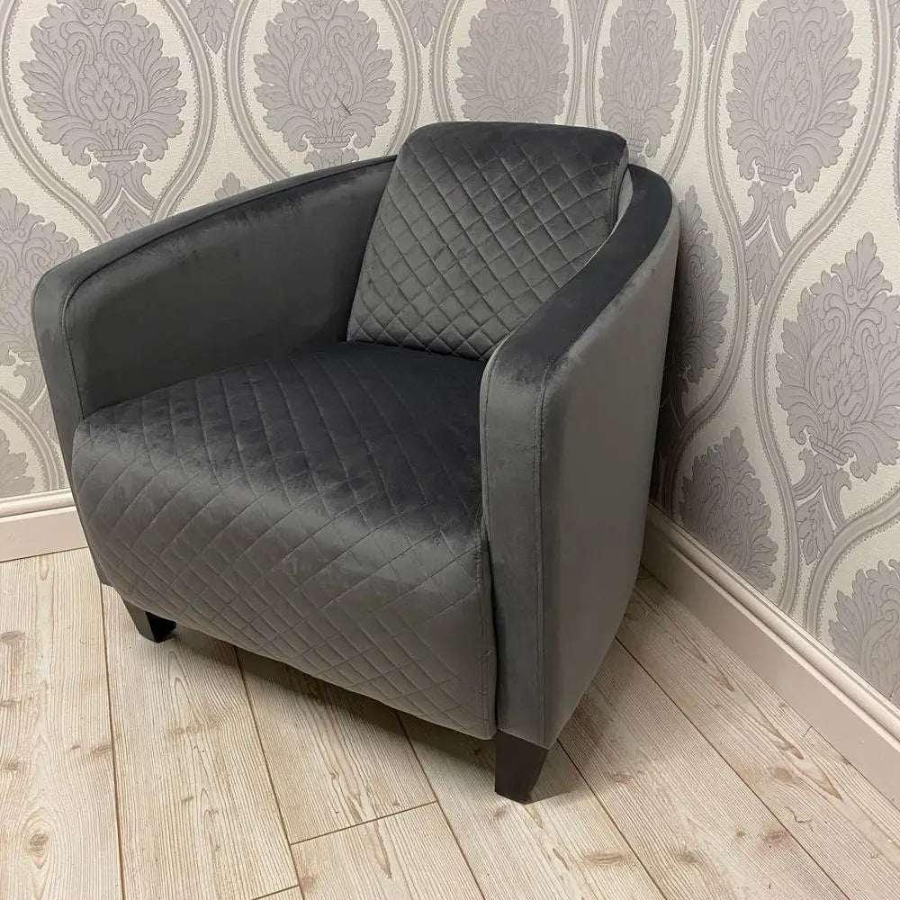 86CM LEAD COLOUR VELVET ARMCHAIR - Image #1