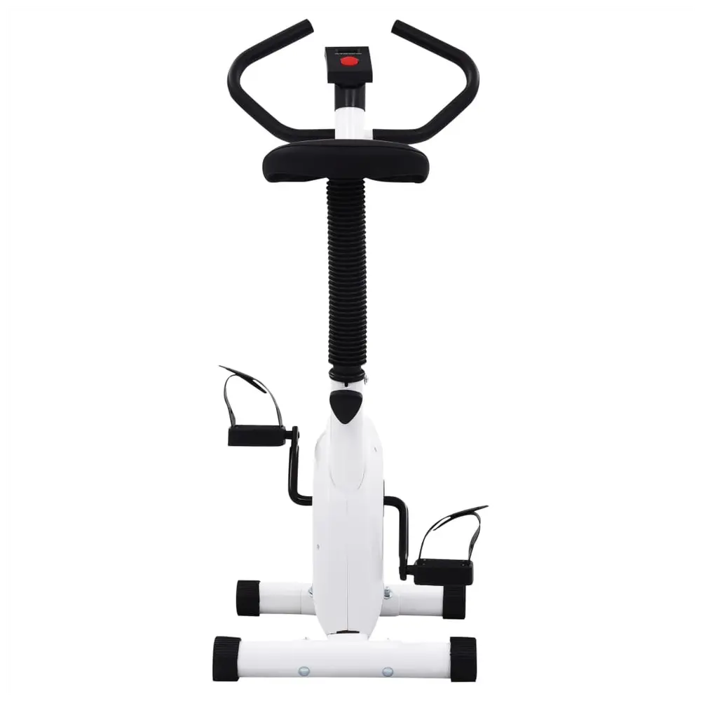 vidaXL Exercise Bike with Belt Resistance White - Image #5