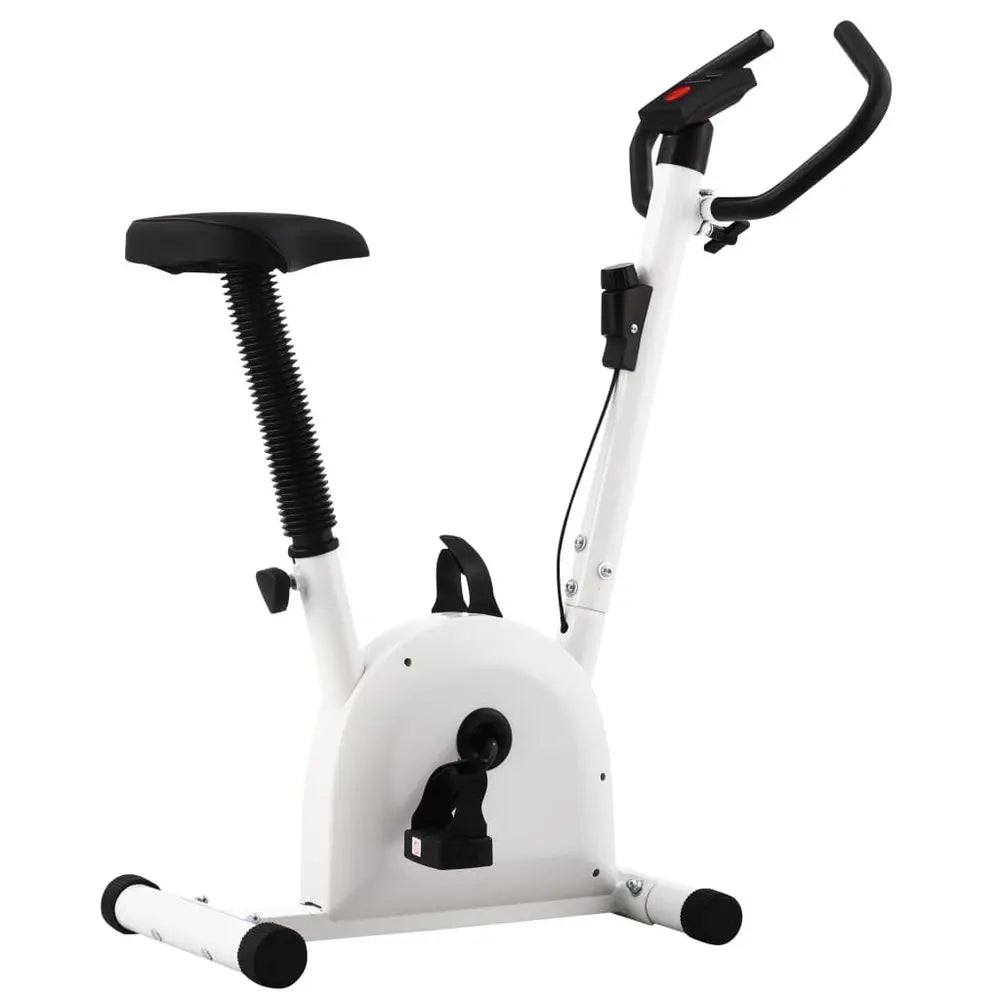 vidaXL Exercise Bike with Belt Resistance White - Image #6