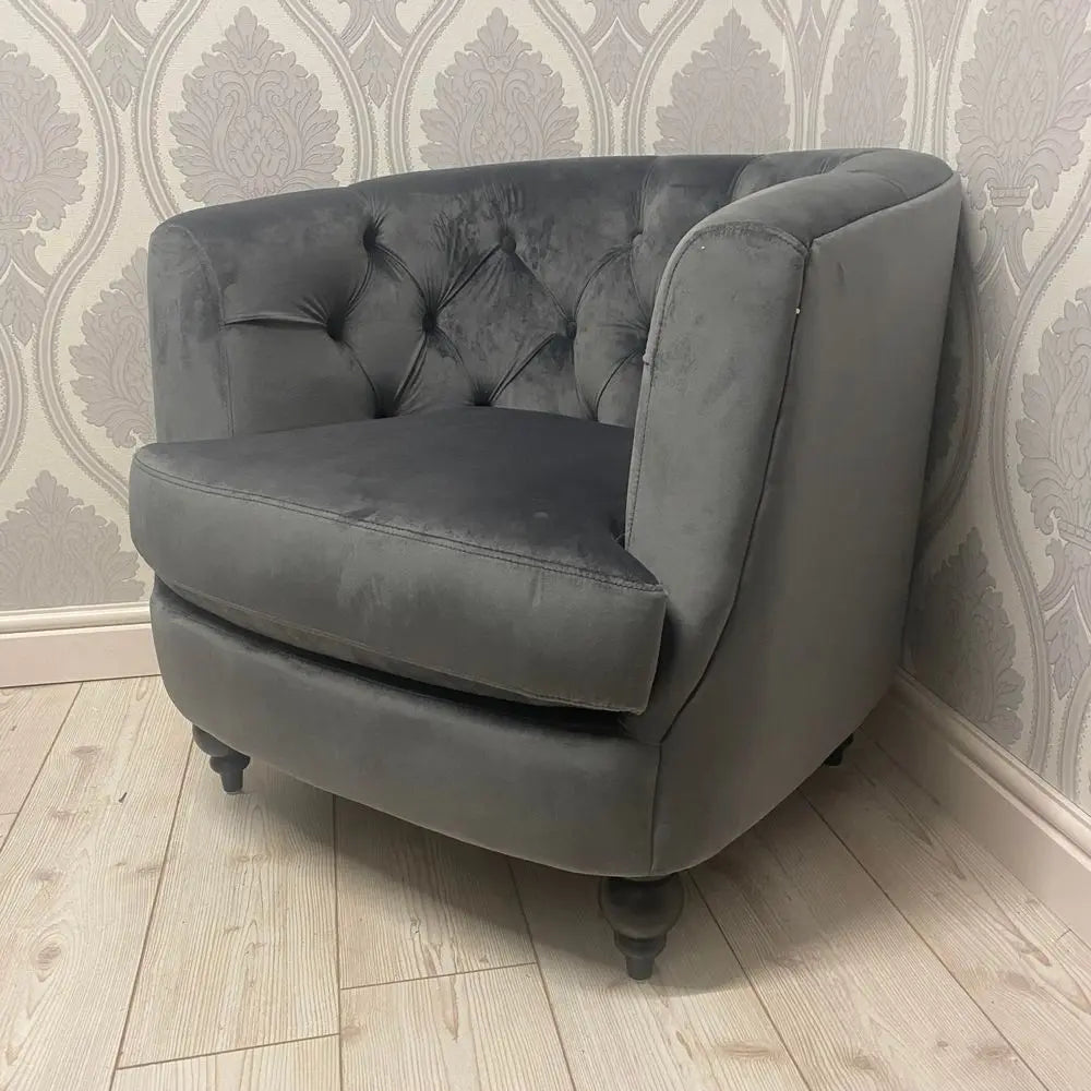 86CM LEAD COLOUR VELVET ARMCHAIR - Image #2