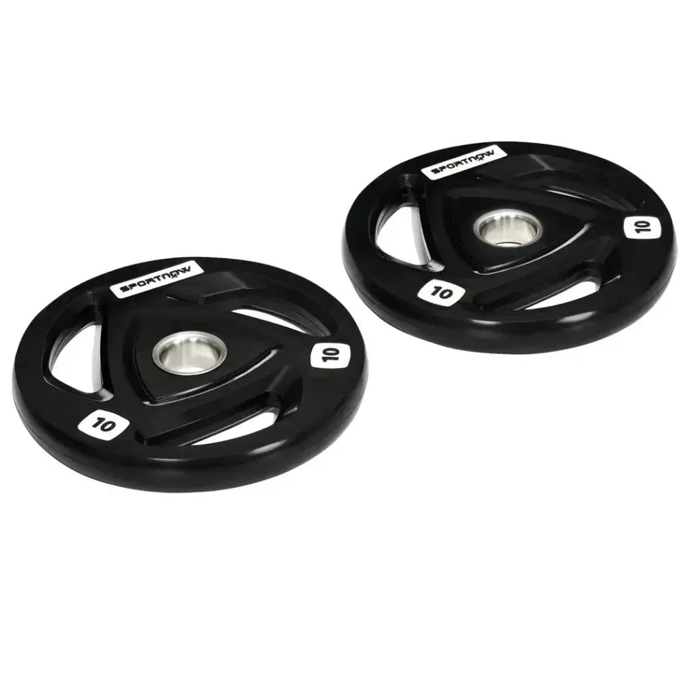 Olympic Weight Plates, Tri-Grip Barbell Weights Set with 2'' Holes, 2 x 10kg - Image #2