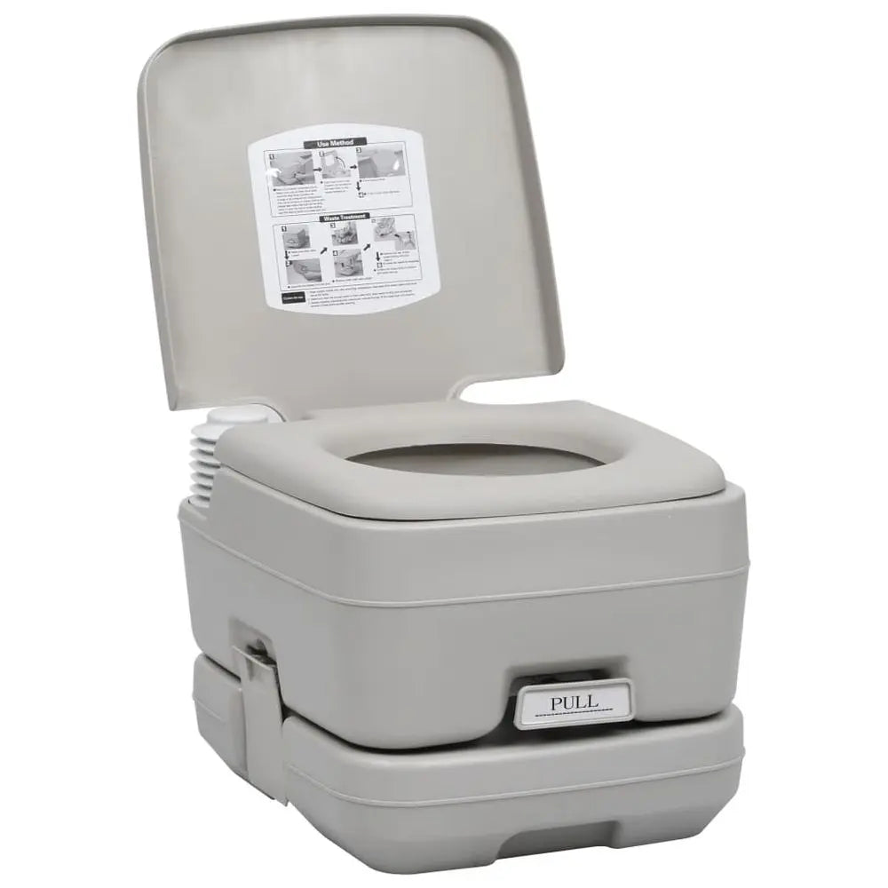 vidaXL Portable Camping Toilet Grey 10+10 L - Image #5