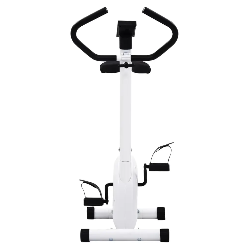 vidaXL Exercise Bike with Belt Resistance White - Image #4