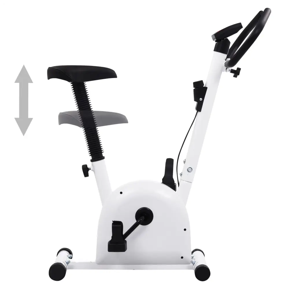 vidaXL Exercise Bike with Belt Resistance White - Image #2