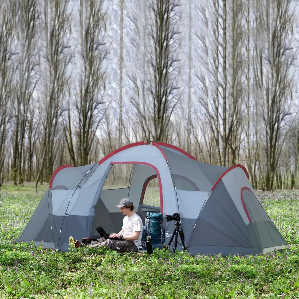 Outdoor  Camping Tent For 5-6 W/ Bag, Fiberglass & Steel Frame Outsunny - Image #2