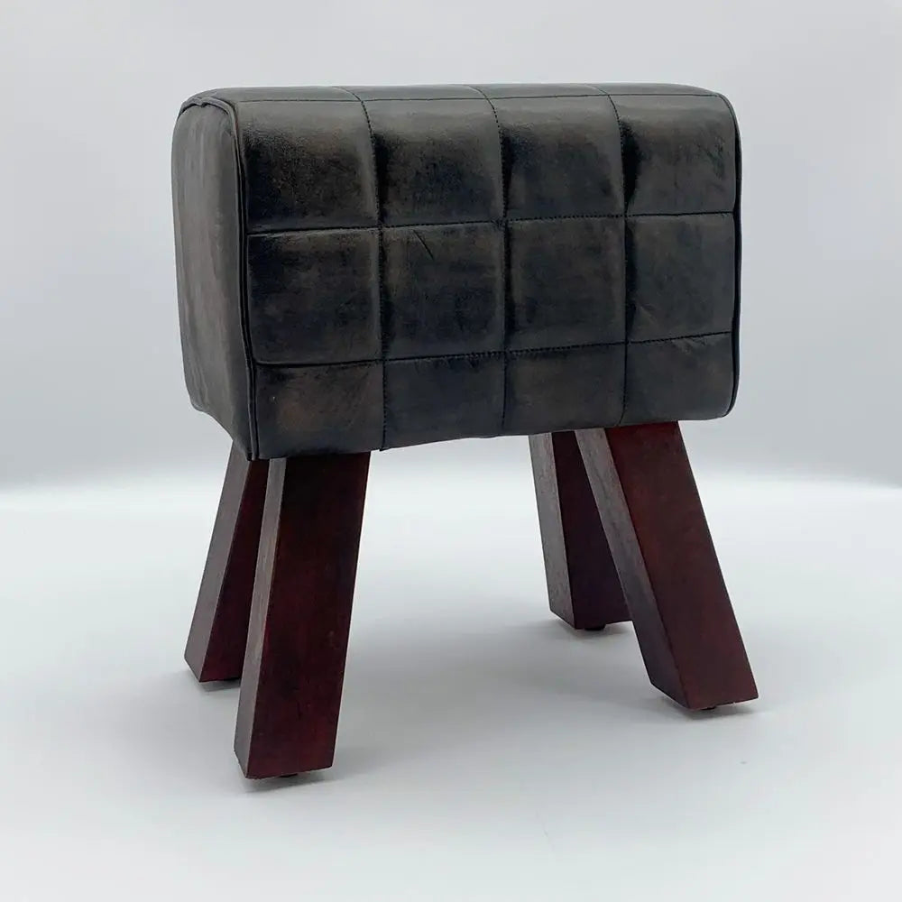 50CM LEATHER FOOTSTOOL - Image #1