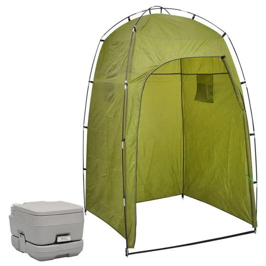 vidaXL Portable Camping Toilet with Tent 10+10 L - Image #1