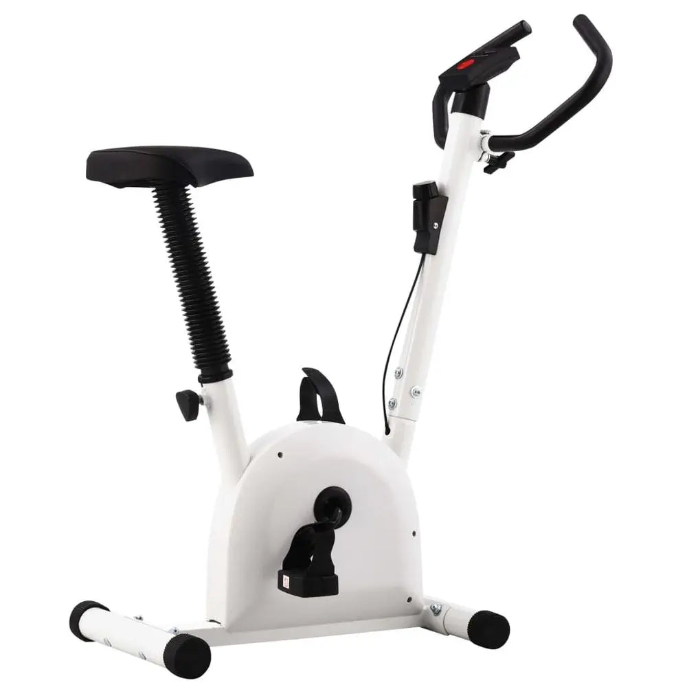 vidaXL Exercise Bike with Belt Resistance White - Image #1