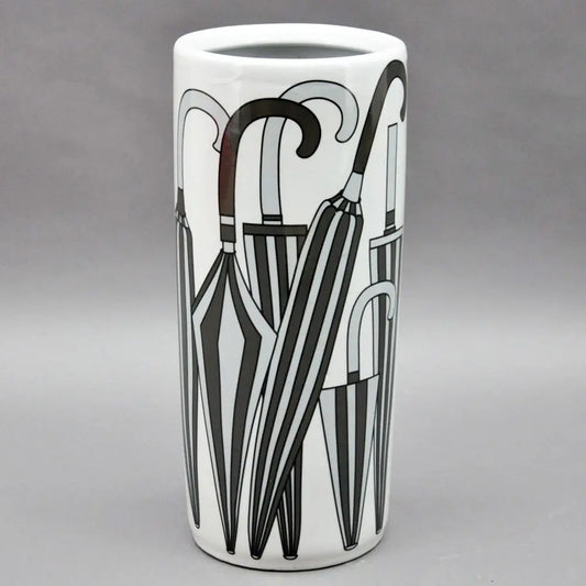 18" BLACK AND WHITE UMBRELLA STAND - Image #1